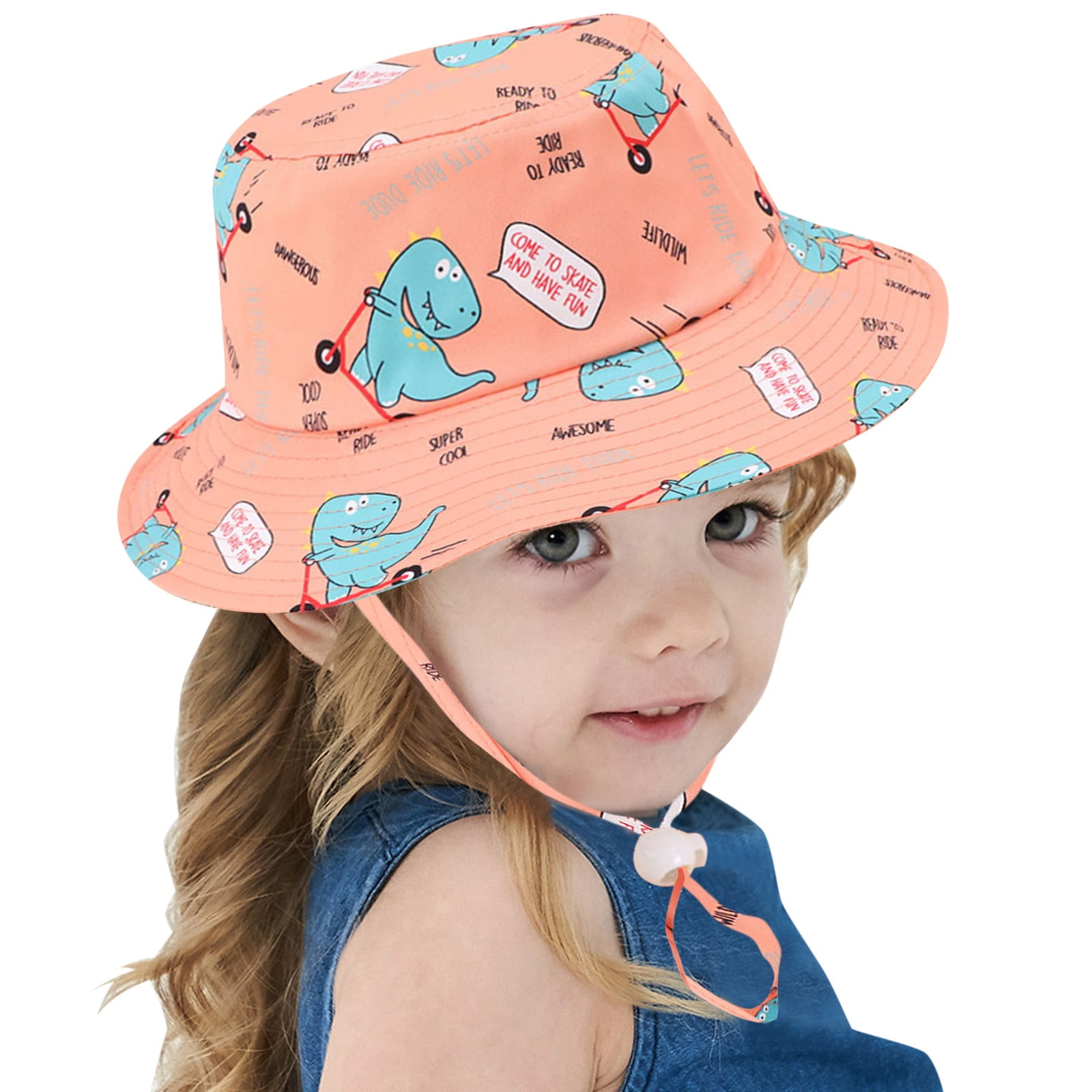 2dxuixsh Boys Hats 10-12 Years Outdoor Cute Bucket Cartoon Cap Adjustable Beach Summer Protection Sun Chin Hat Spring Hats Sun Kids Strap Kids Hats 