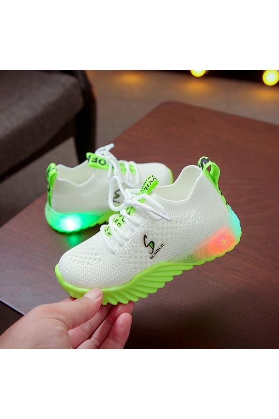 Boys Size 13 Shoes Shoes Led Children&nbsp;Kid Run Sport Girls Casual Luminous Baby Letter Boys Baby Shoes Baby Girl Shoes Size 8 White 21
