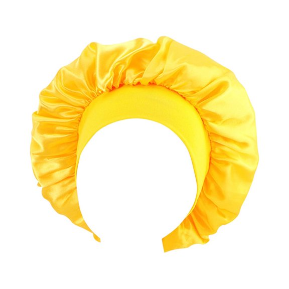 2DXuixsh Bucket Hat with Pattern Satin Bonnet Adjustable Head Size Sleep Silk Bonnet for Women Men Double Layer Satin Lined Sleeping Cap Wrap Hair Bonnet Rain Cape for Men Yellow