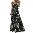 thumbnail image 1 of 2DXuixsh Cute Sundress Summer Dresses for Women with Floral Print Sleeveless Long Dress Casual Elegant Loose for Party Maxi Dress for Women Plus Size Formal Polyester,Spandex Black Xxl, 1 of 6