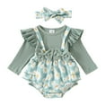 2DXuixsh Flower Girl Dress Sweet Baby Girl Outfit Floral Daisy Romper