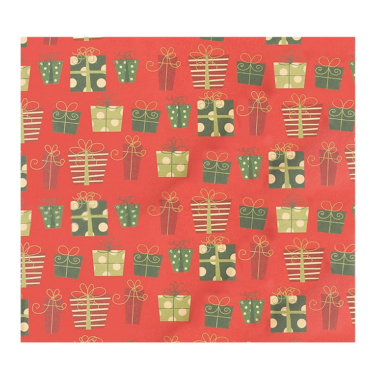 Christmas Gift Wrap Snowflakes Presents Flat Wrapping Paper