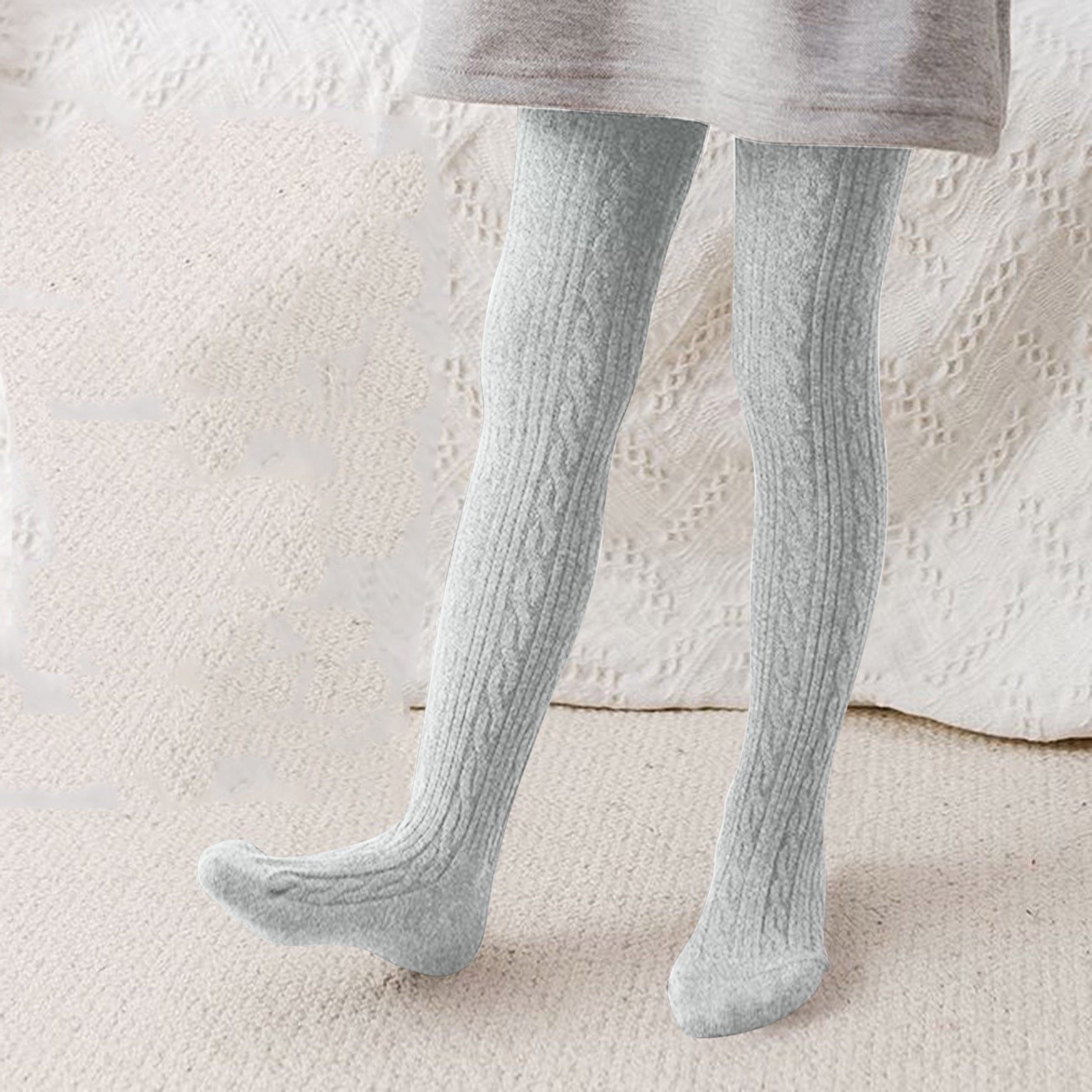 2DXuixsh for Girl Kids Baby Girls Tights Toddler Cable Knit Warm Leggings  Stretchy Stockings Pantyhose Winter Socks Big Girls Dress Pants Polyester  Grey Xl 