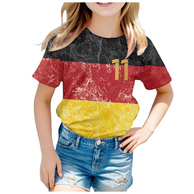 2DXuixsh Girls Tee Tops Short Sleeve Summer Sports Crewneck T Shirt