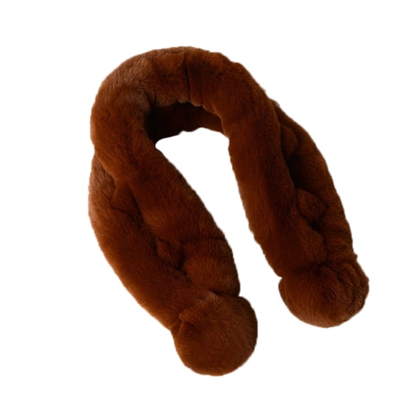 2DXuixsh Handkerchief for Women Hair Winter Fashion Scarf Female Outdoor Warm Imitation Rabbit Two Tube Plush Scarf Heated Neck Scarf Polyester Brown
