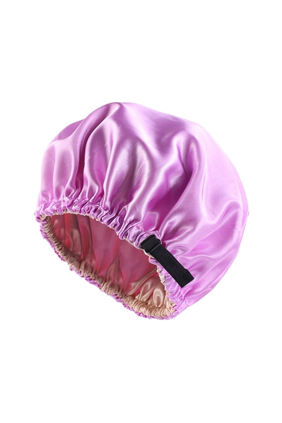 Hat Blue Fashion Women Reversible Adjustable Beading Braid Hat Ruffle Cancer Wrap Cap Sleep Caps Satin Lined Hair Bonnets Sunhat Men Light Purple One Size
