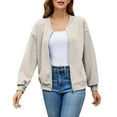 thumbnail image 1 of 2DXuixsh Jackets for Women Women Fashion Casual Coat Soild Open Front Outwear Coat Winter Loose Outwear Jacket Lightweight Jacket Fashion Fall Outerwear Khaki Size L, 1 of 6