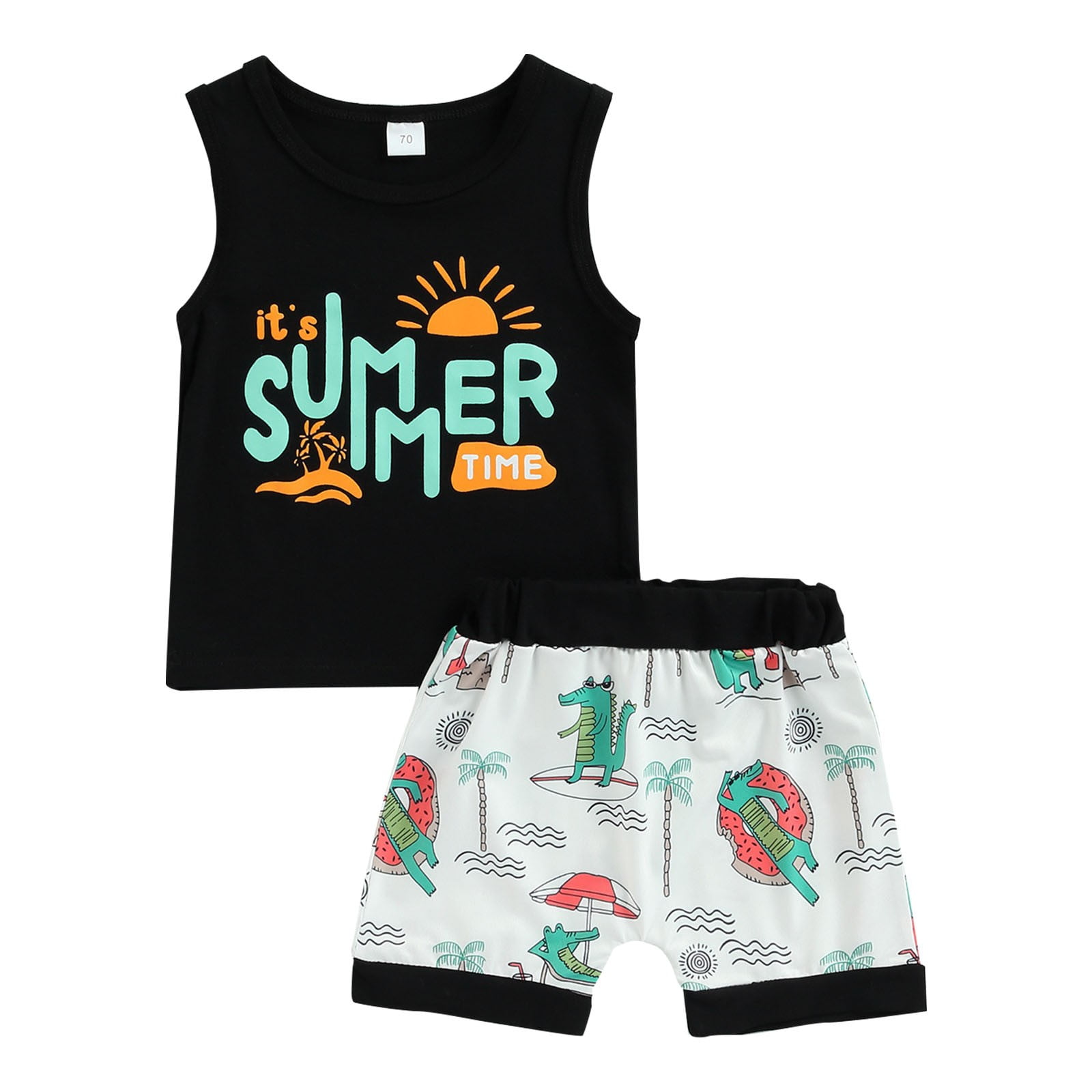 2DXuixsh Jogging Outfits for Boys Seaside Resort Style Boys' Sleeveless