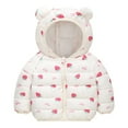 2DXuixsh Kids Jacket Toddler Boys Girls Winter Cartoon Prints Coat Bear