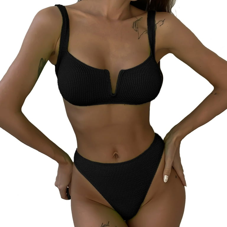 2DXuixsh Ladies Two Piece Swimsuits for Older Women Bikini 2023 Swimsuit  Women Swimwear Push Up Bikini Set Thong Brazilian Bathing Suit Beach Wear