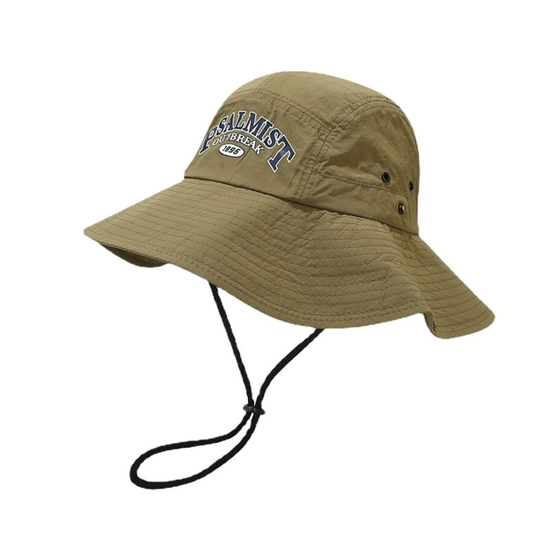 2DXuixsh Men Summer Hat Outdoor Boonie Hat Wide Brim Breathable Fishing Sun  Hat for Men/Women Waterproof Wide Brim Bucket Hat Boonie Hat for Fishing  Hiking Garden Beach Drippy Hats Khaki One Size 