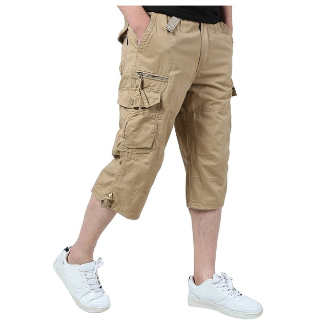 2DXuixsh Men's Pants Hiking Shorts with Belt Men's Cargo Casual Outdoor