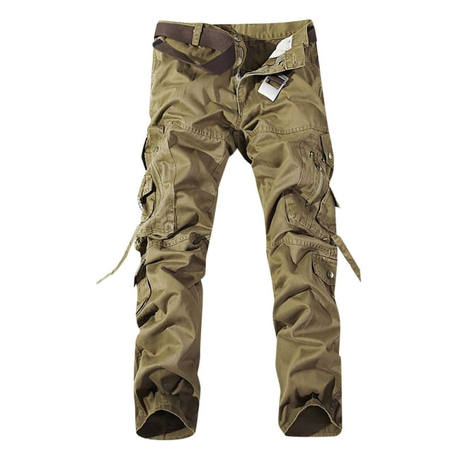 2DXuixsh Men's Sweatpants Men Cargo Pants Solid Color Multipocket