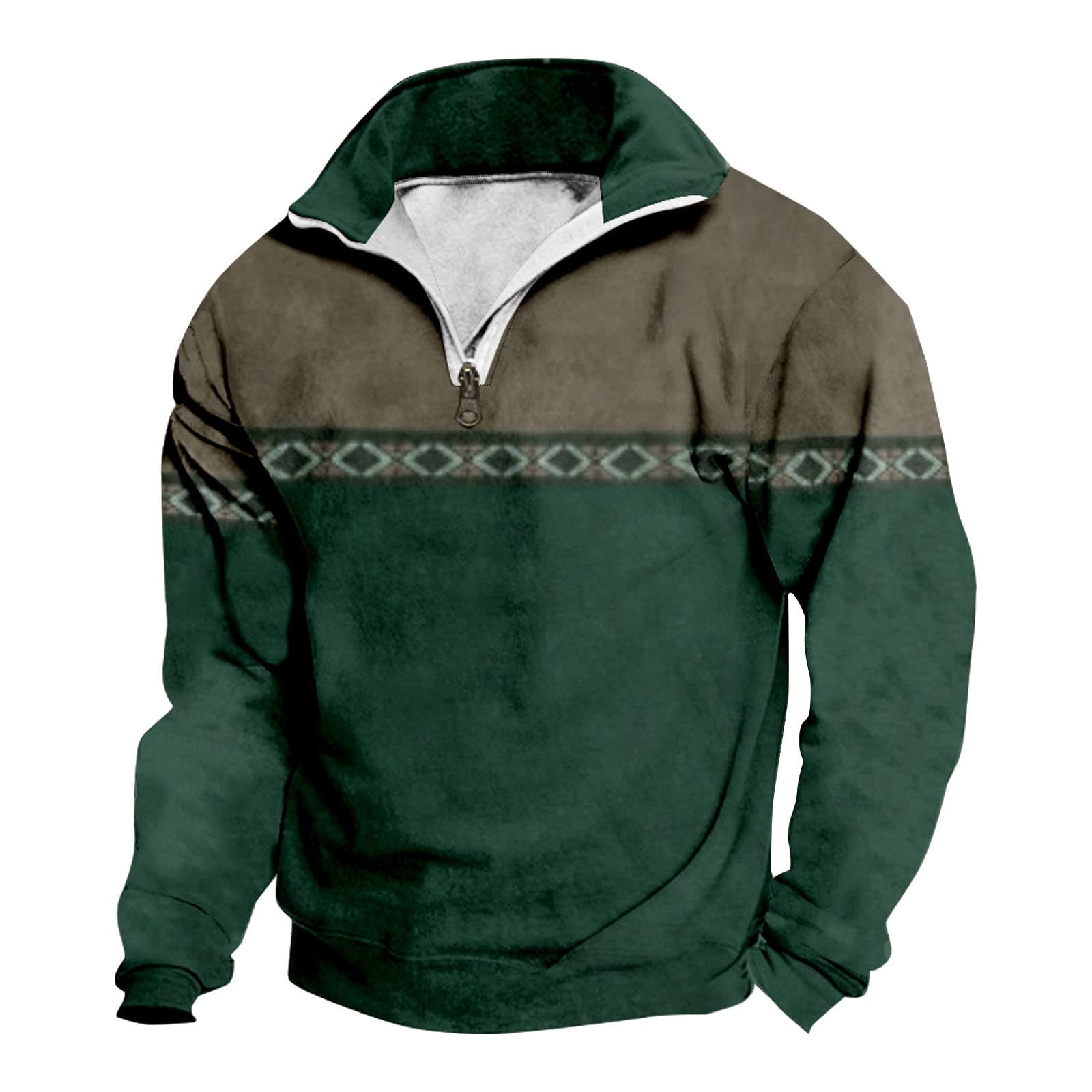2DXuixsh Mens Hoodies Pullover Winter Men's Stand Neck Half Zip Neck