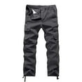 2DXuixsh Mens Pants Mens Loose Casual Multipocket Straight Solid Color