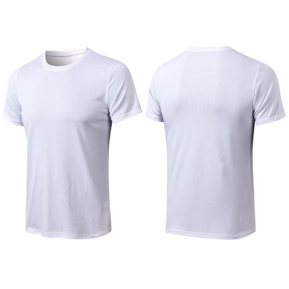 2DXuixsh Mens Shirts Mens Fitted Shirt T-Shirts Polyester Solid Color Workout Boy Slim Fit French Dress Shirts for Men Shirts for Men White M