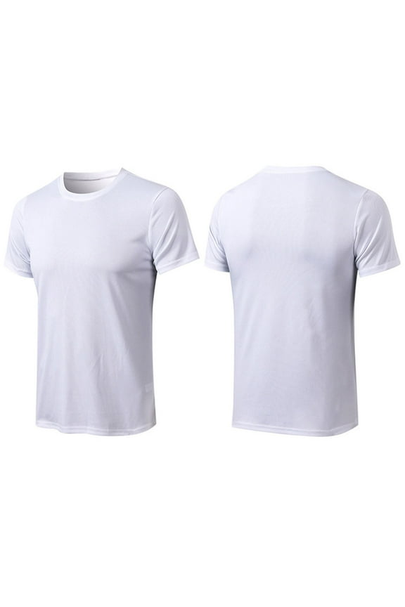 Mens Shirts Mens Fitted Shirt T-Shirts Polyester Solid Color Workout Boy Slim Fit French Dress Shirts for Men Shirts for Men White Xl
