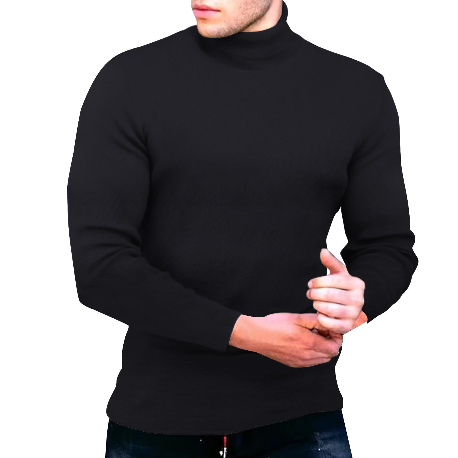 mens cotton roll neck tops