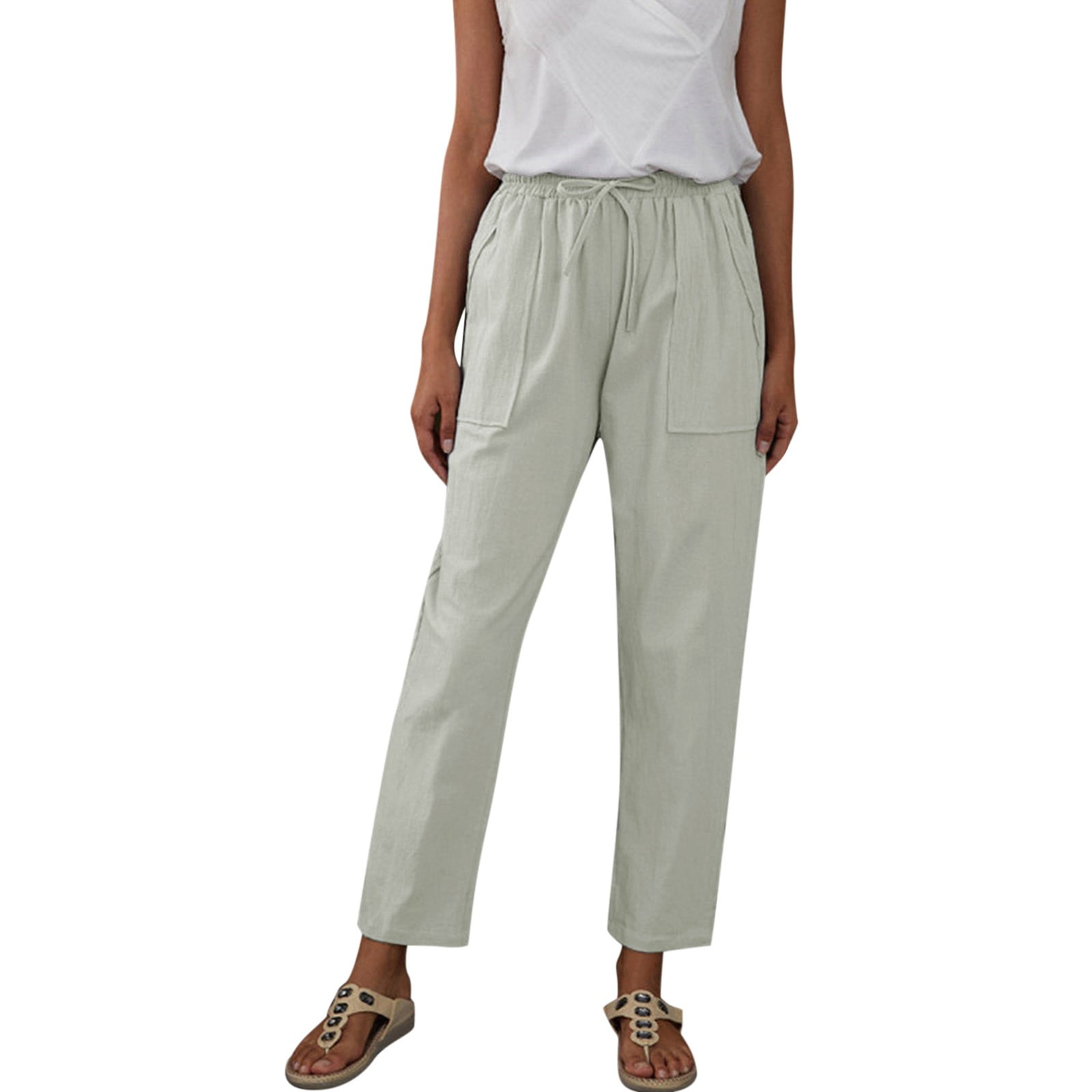 2DXuixsh Petite Sweatpants for Women Women Solid Color Large Pocket ...