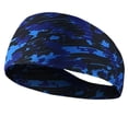 thumbnail image 1 of 2DXuixsh Pineapple Topper Headband Unisex Sweat Wicking Hair Bands for Sports Fitness Yoga Running Elastic Headband Boys Sweatbands Head Blue One Size, 1 of 2