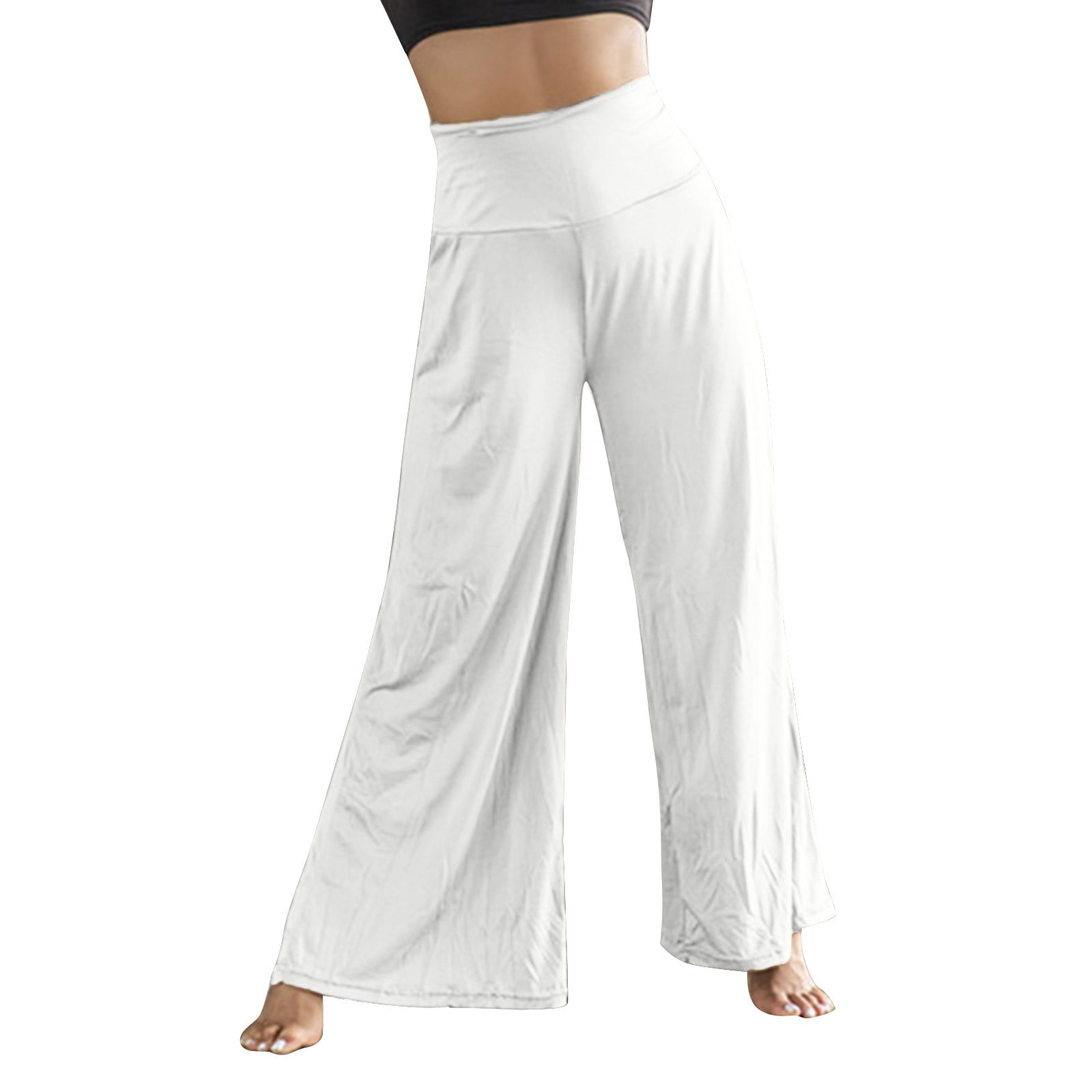 2DXuixsh Plus Size Yoga Pants for Women 3X Lift Womens Casual High Waist  Loose Solid Color Comfy Stretch Yoga Wide Leg Pants Plus Size Yoga Pants  Leggings Polyester White Xxl 