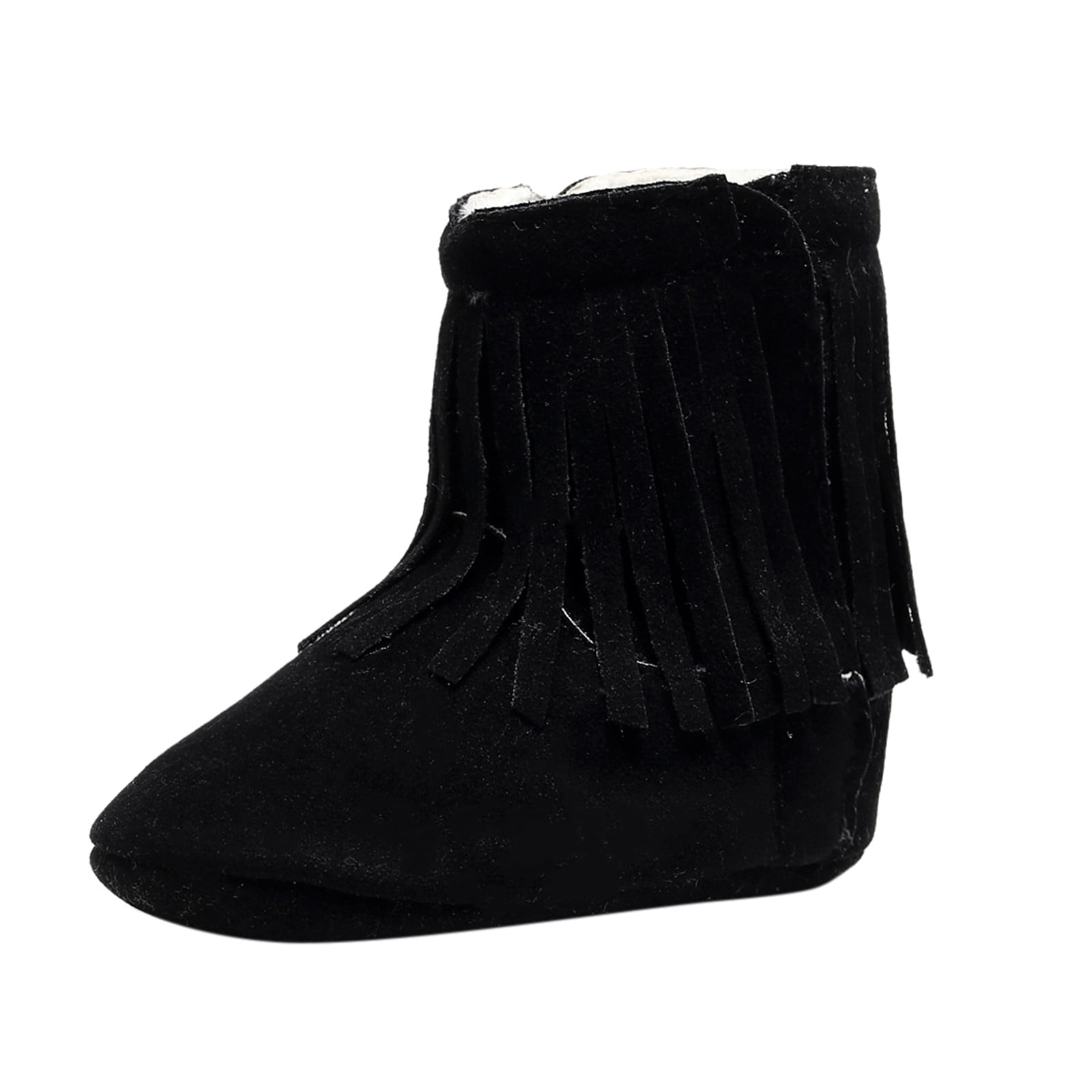 2DXuixsh Size 12 Boy Boots Boots Baby Cotton Tassels First Girls Soft