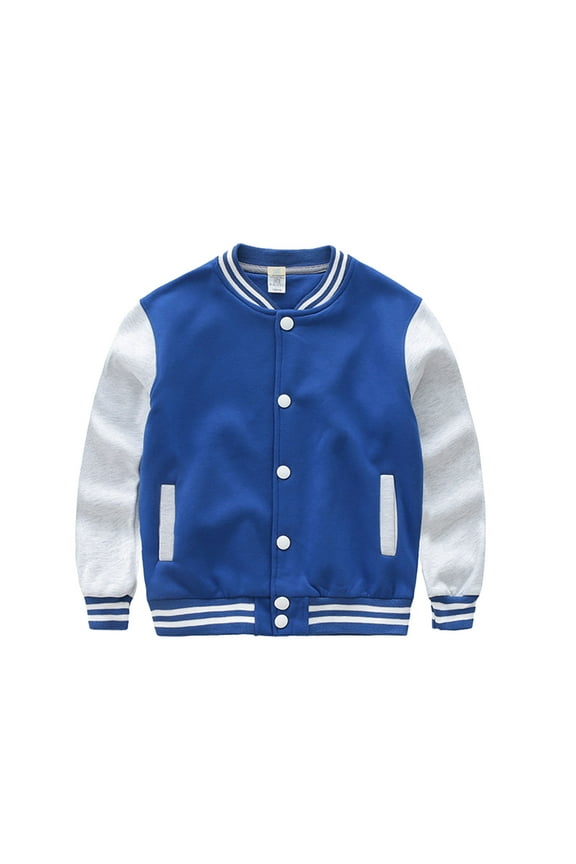 Sportswear Jackets for Boys Toddler Kids Boys Casual Jacket Coat Long Sleeve Baseball Coat Buttoned-up Windbreaker Casual Outerwear Dark Blue Size Xl