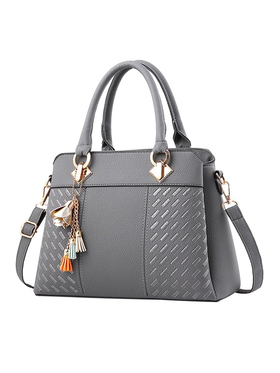 Storage Tote with Wheels Womens Handbags Ladies Purse Satchel Shoulder Bags Roomy Fashion Tote Leather Bag Purses for Women Grey One Size