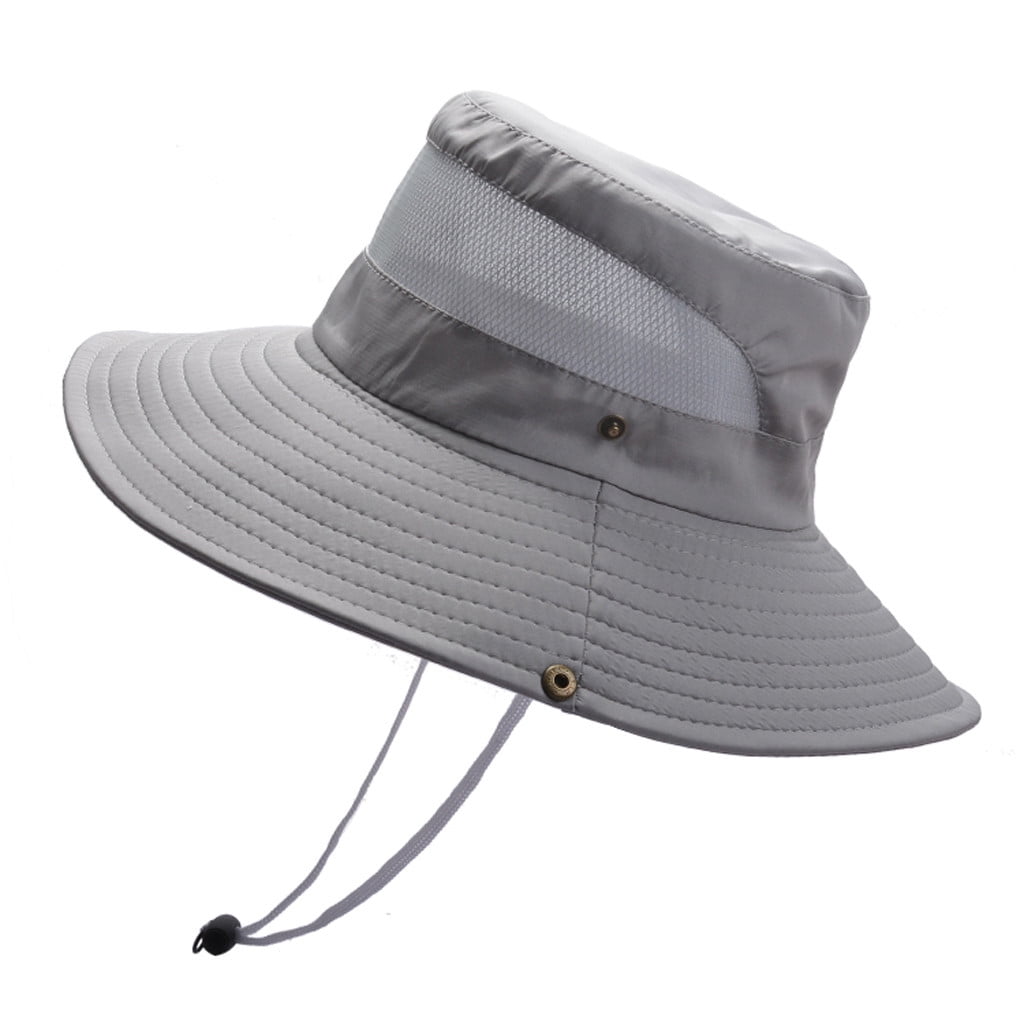 2DXuixsh Summer Floppy Hat Fisherman Bucket Sun Mesh Mens Outdoor  Breathable Hat Foldable Cap Baseball Caps Beach Hats for Small Heads Grey