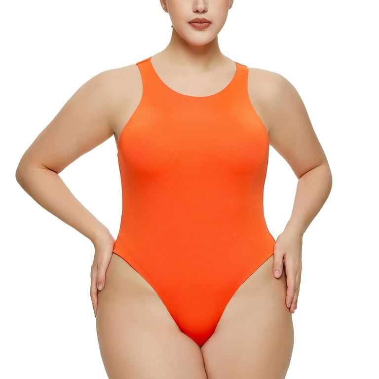 2DXuixsh Sweat Plus Shapewear for Plus Size Women Scoop Neck Tank Tops  Sleeveless Thong Bodysuit Festival Pasties Lingerie for Women Orange Size Xl
