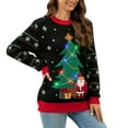 2DXuixsh Sweaters for Women Women's Round Neck Christmas Tree Jacquard