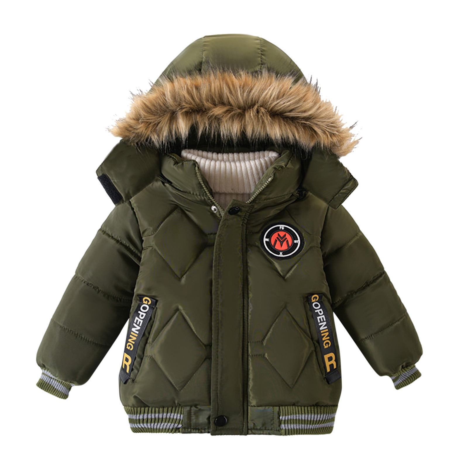 2DXuixsh Toddler Jackets Boys 5T Children Winter Boy Jacket Coat Hooded