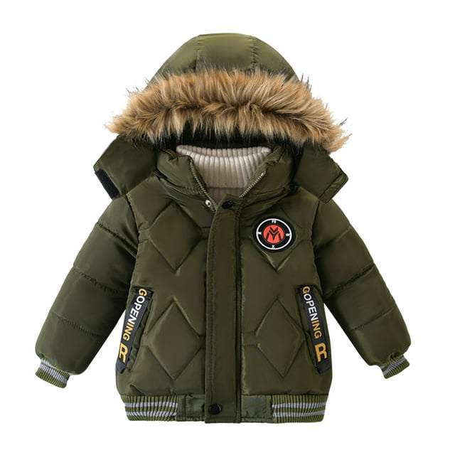 2DXuixsh Toddler Jackets Boys 5T Children Winter Boy Jacket Coat Hooded
