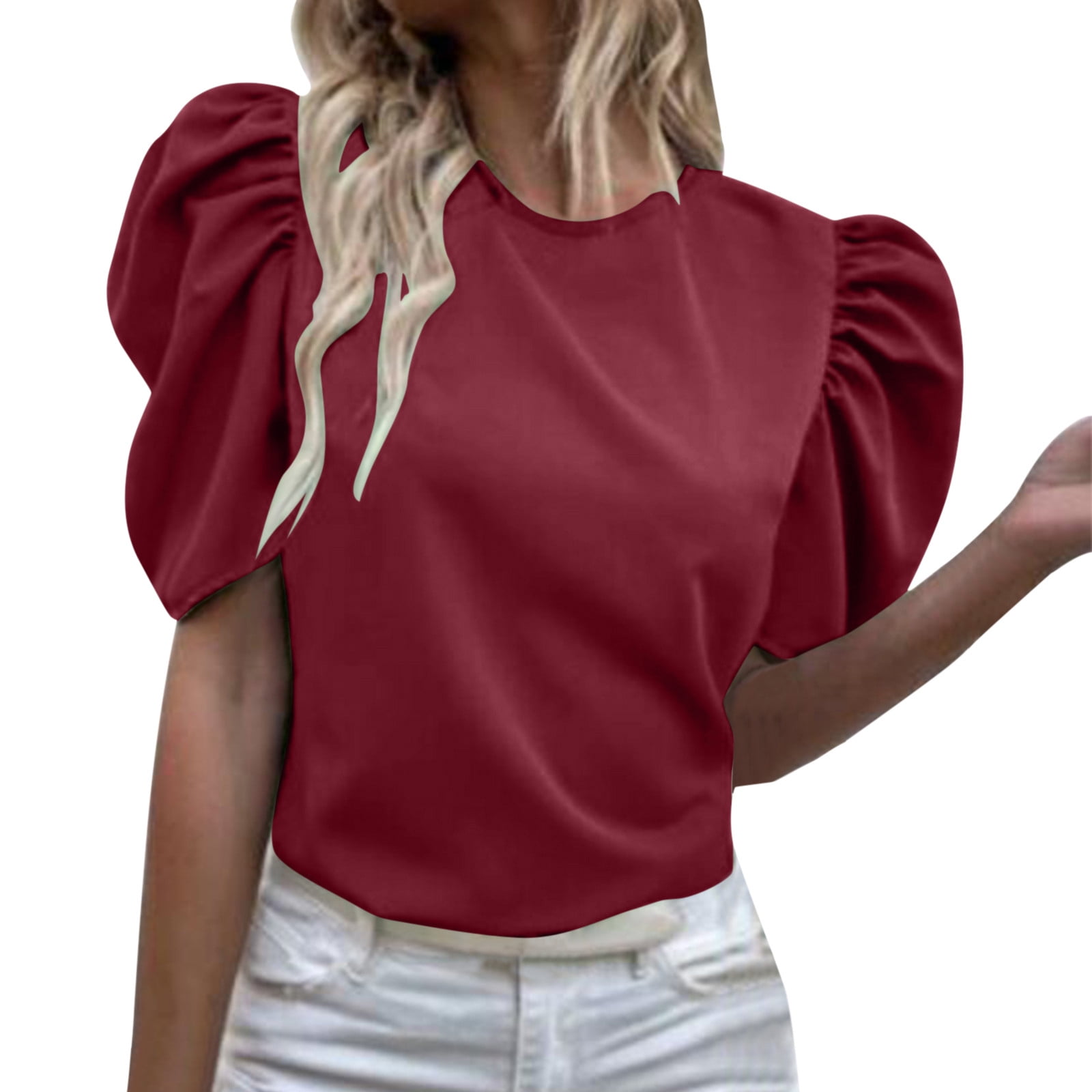 TORARY Women's Summer Sport Top - Short Sleeve Round Neck, Plus Size XL, White, Tummy Control - View #12