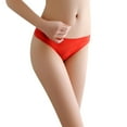 thumbnail image 1 of 2DXuixsh Underwear Women Pack Cotton Womens Cotton Underwear Soft Stretch Bikini Panties High Cut Panties Rise Womens Panties Cotton Music Cotton Red, 1 of 5