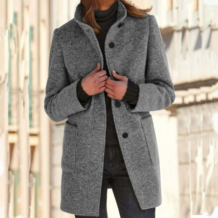 2DXuixsh Woman Short Coat Womens Wool Cardigan Coats with Pockets Ladies  Lapel Long Jacket Coat Fashion Solid Casual Open Front Outerwear Winter  Coats
