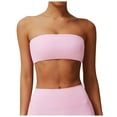 thumbnail image 1 of 2DXuixsh Women Bandeau Bra Tube Crop Shapewear Tops Strapless Cute Sexy Crop Top Sports Bra Strapless Inner Layer Fitness Tight Yoga Suit Top Pink Size S, 1 of 7