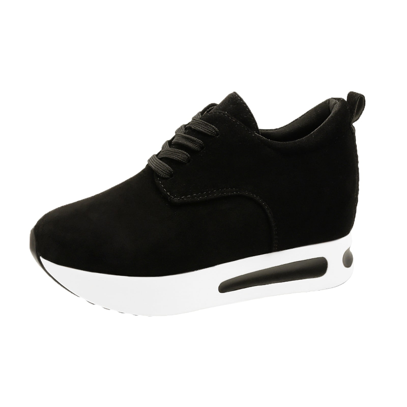 2DXuixsh Women Tennis Shoes Women's Fashion Suede Round Head Lace up