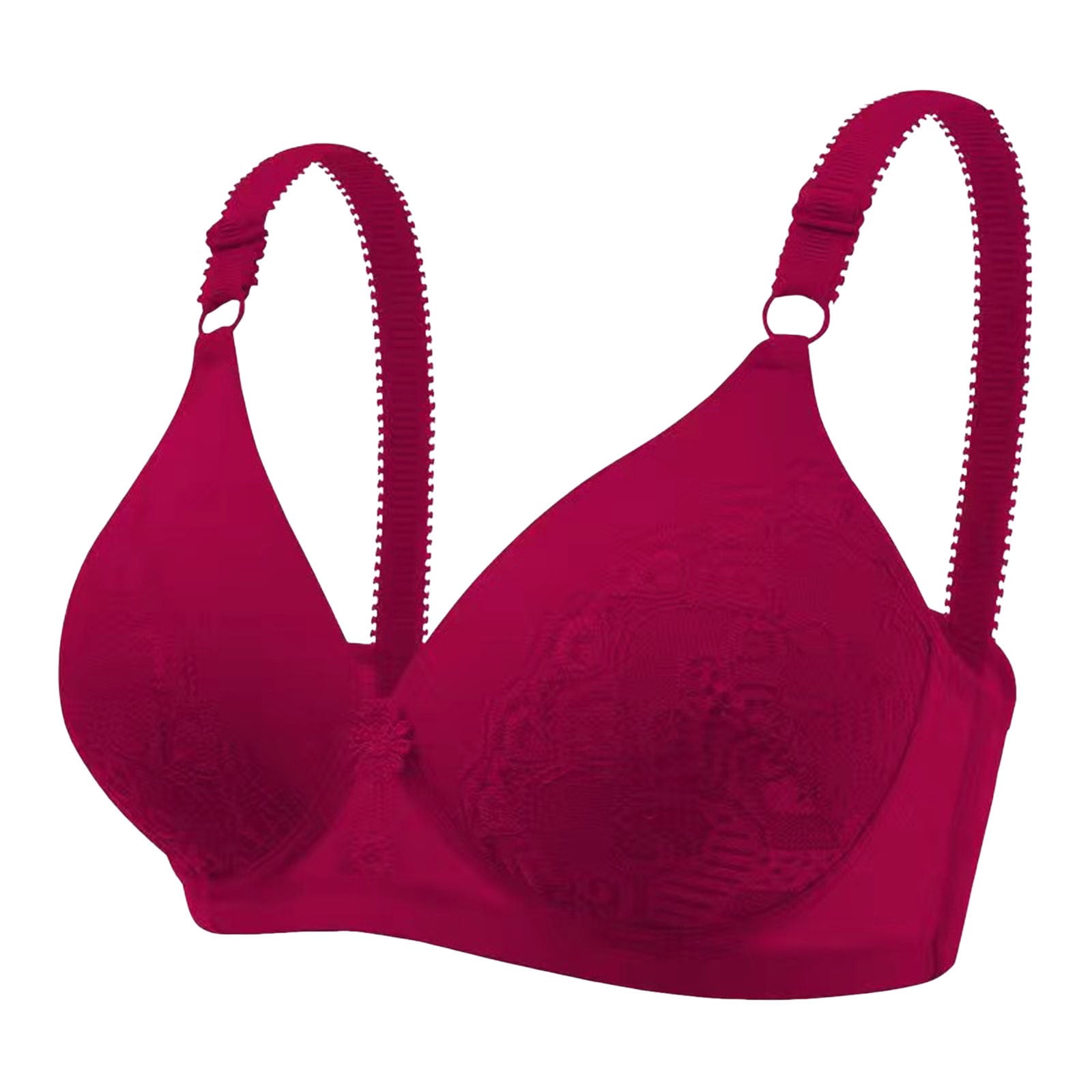 Lingyilu Women’s Red/Gold Embroidered Push-Up Bra, Size 38B