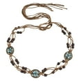 thumbnail image 1 of 2DXuixsh Womens Belts Western Metal Concho Belt for Women Cow Girl Chain Belts for Dresses Outfit Metal Layer Tassel Waist Chain Spicy Girl Chain Long Shirt Dress Sky Blue, 1 of 6