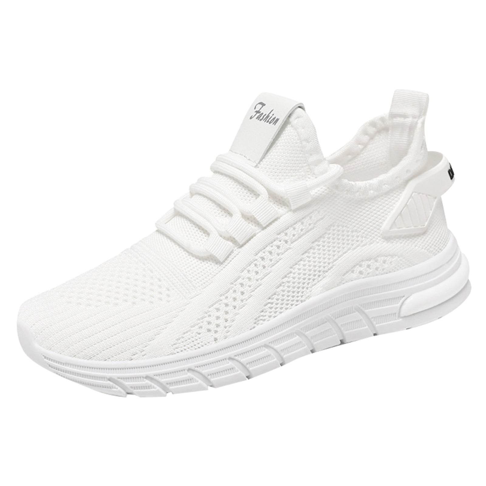 Womens Tennis Shoes Women's Sports Shoes Round Toe Deep Mouth Lace up Casual Sneakers Breathable Flat Mesh Shoes Fitness Walking Shoes White Size 37