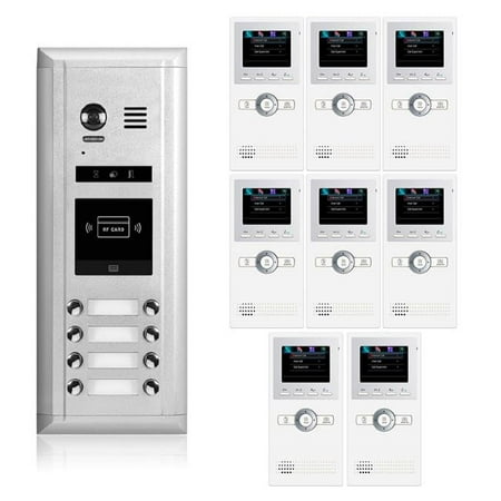 Video Intercom Entry System DK1741S - 4 Apartment Audio/Video Kit (4 monitors included)