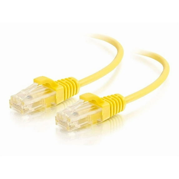 C2G - Patch cable - RJ-45 (M) to RJ-45 (M) - 2 ft - 0.1 in - UTP - CAT 6 - CMR - indoor, molded, snagless, stranded, slim - yellow