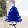 thumbnail image 1 of 2FT Artificial Christmas Tree Blue Tabletop Christmas Tree with Foldable Stand Mini Xmas Pine Tree for Party Supplies Indoor Outdoor Holiday Home Decoration(Blue), 1 of 5