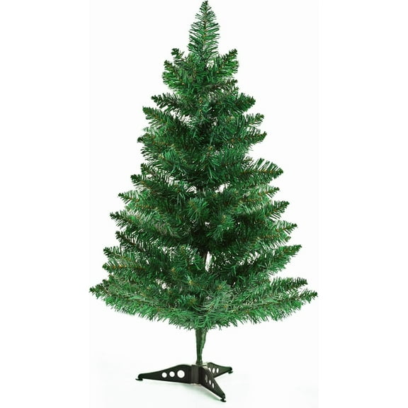 2FT Artificial Christmas Tree Tabletop Christmas Tree with Plastic Stand Mini Xmas Pine Tree for Party Supplies Indoor Outdoor Holiday Home Decoration (Green)