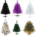 thumbnail image 1 of 2FT Artificial Christmas Tree Tabletop Christmas Tree with Plastic Stand Mini Xmas Pine Tree for Party Supplies Indoor Outdoor Holiday Home Decoration (White), 1 of 7
