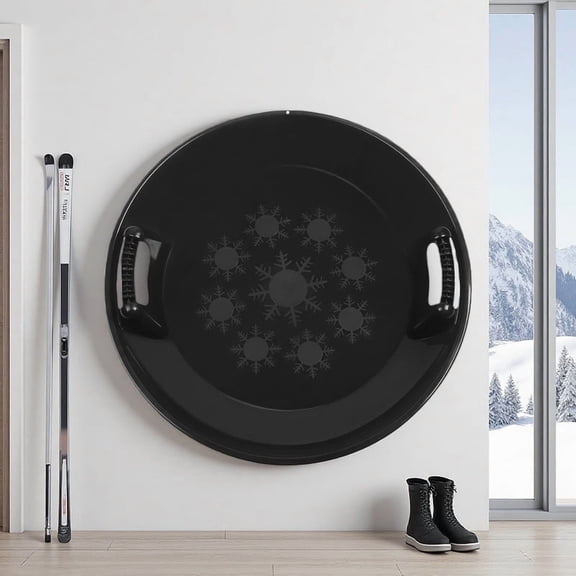 2FT Black Kids' Tubes, Winter Toy with Tow Rope for Backyard Sledding & Snow Day Fun