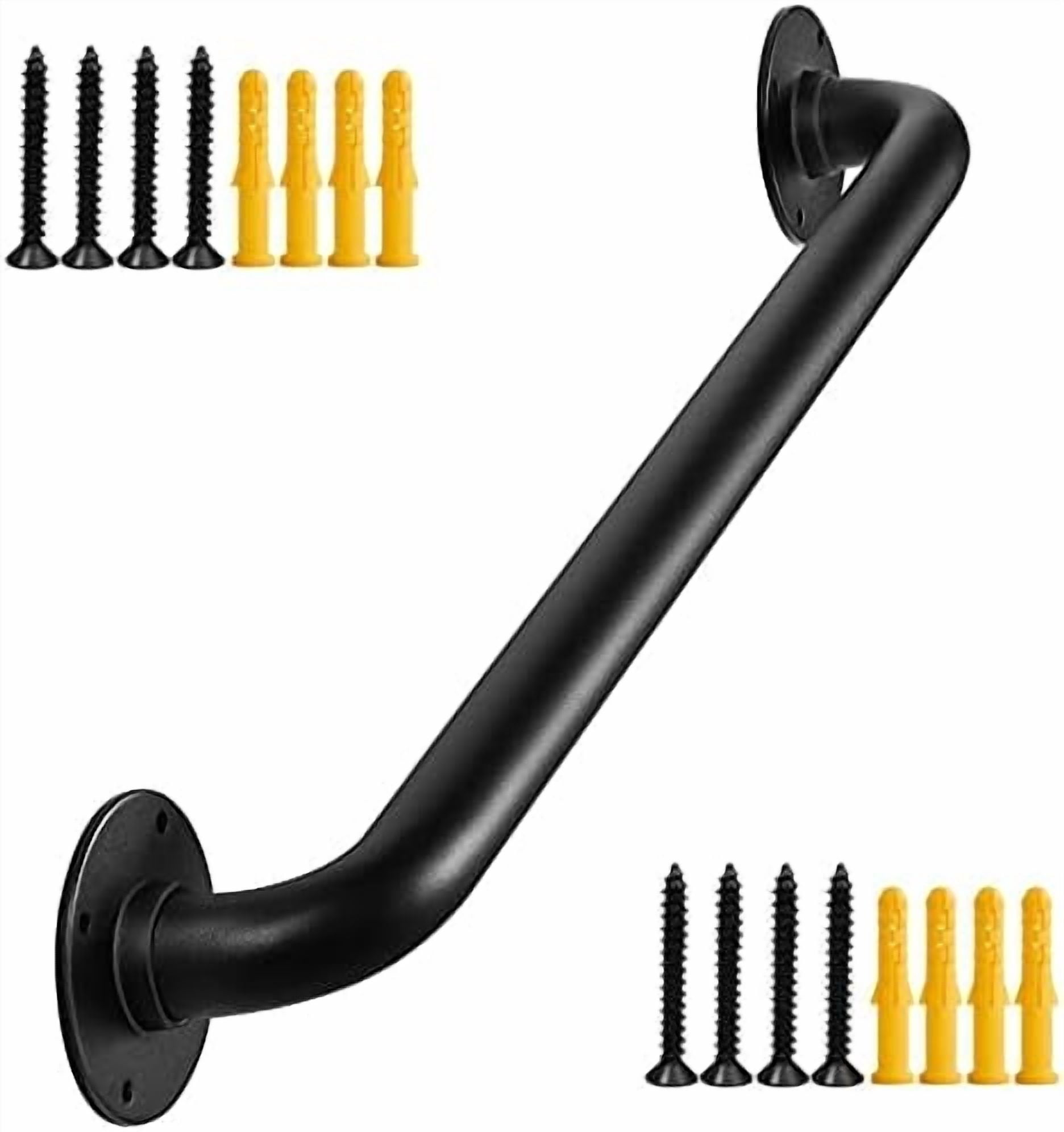 2FT Black Wall Mount Hand Rails for Indoor Stairs, 24 Inch Interior ...