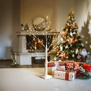 2FT Christmas Tree Light Decorations - USB/Battery Powered 144 LED Birch Tree Lamp with Timer, Warm White DIY Artificial Christmas Tree for Tabletop Home Party Decor, Festive ​Christmas Decor