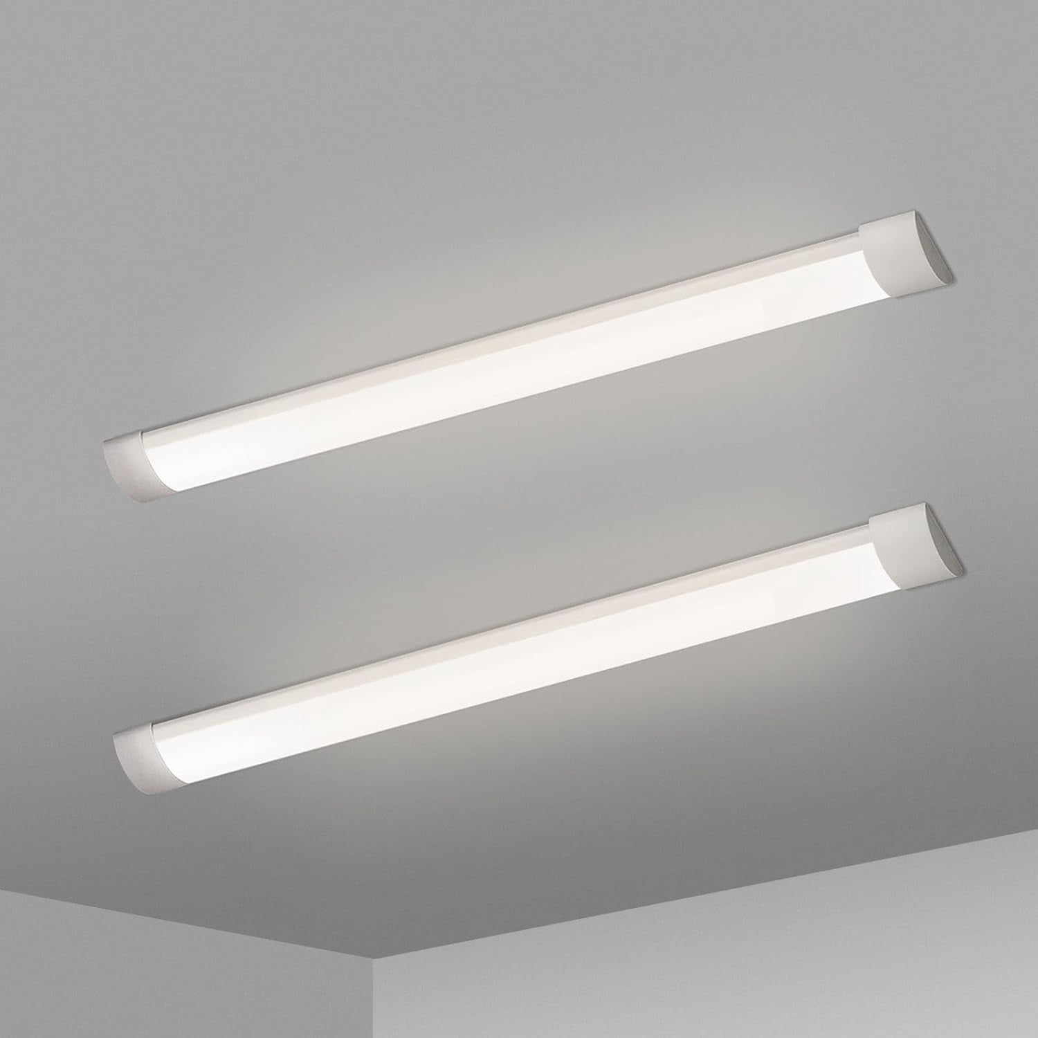 2FT LED Batten Light, Ceiling Surface Mounted Slim LED Tube Lights, 20W ...